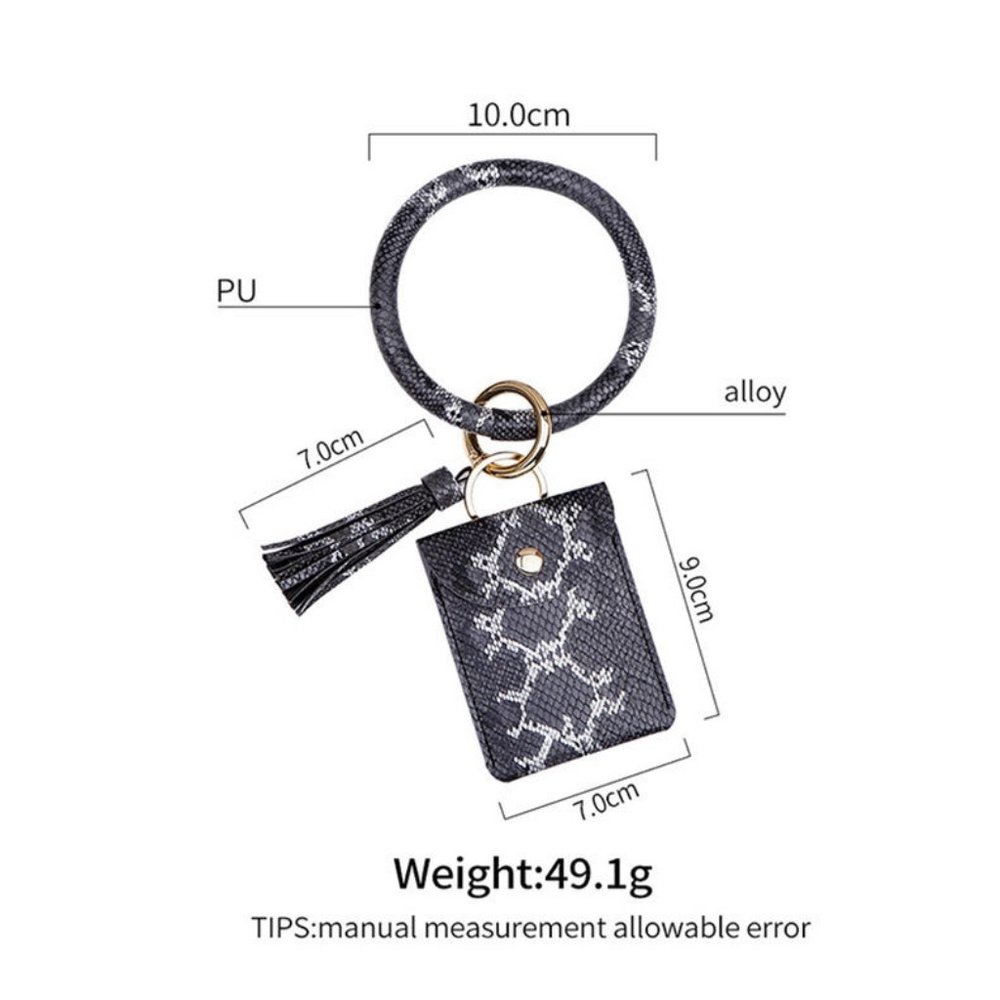 Snake Skin Print Keychain Bracelet - Picture 5 of 10